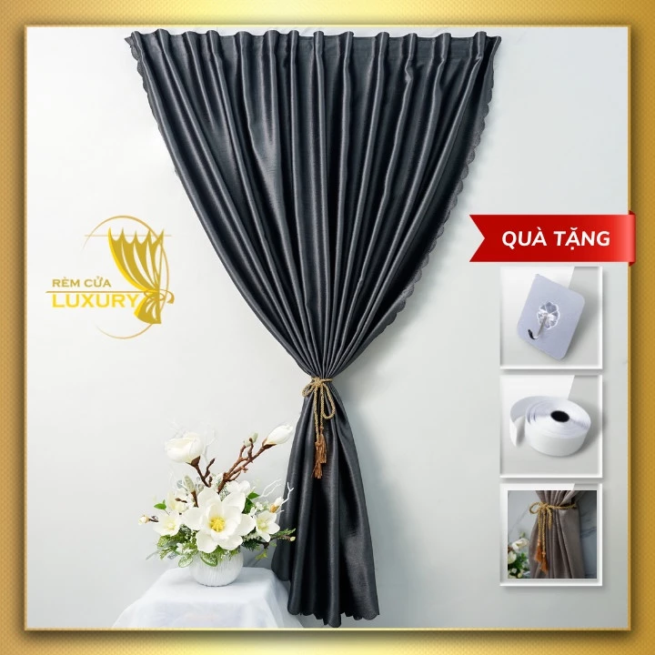 Rèm cửa dán tường decor trang trí vải gấm chống nắng cao cấp treo phòng ngủ, giường tầng, dán bếp Remcualuxry Lux100