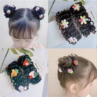 Set 2 cột tóc giả hoạt hình dễ thương, buộc tóc 2 bên cho bé phong cách Hàn Quốc - Selenshop