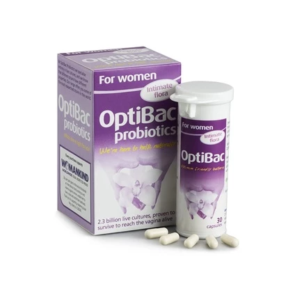 Men vi sinh OptiBac Probiotics For Women Tím của Anh (30/90 viên)