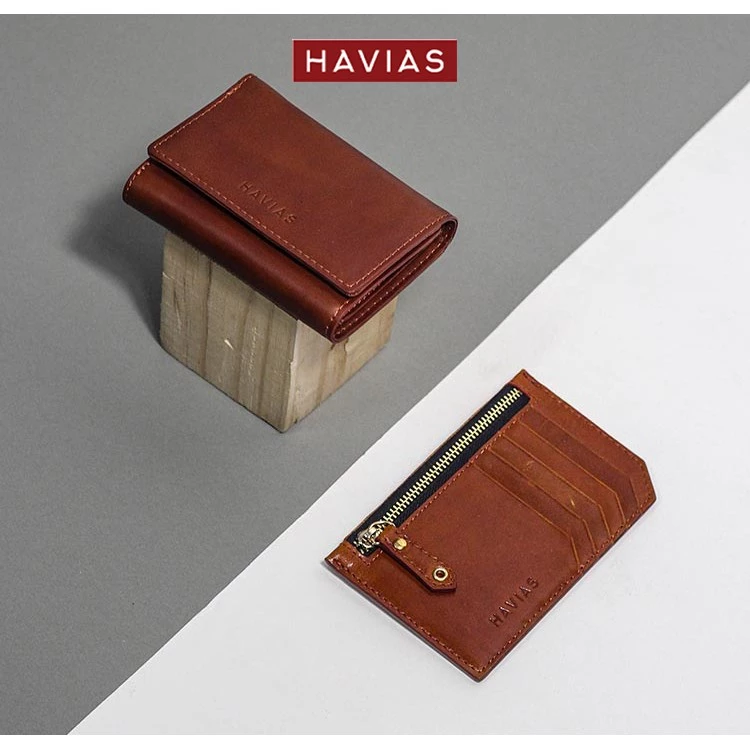 HEART3 & HARMONY HAVIAS cặp đôi ví kết hợp ăn ý da bò Vachetta Premium