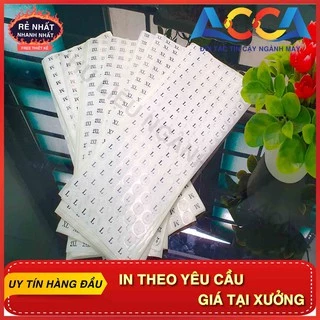 Tem nhãn dán, Size dán quần áo, decal size sticker chữ, chất liệu giấy decal từ 70 đến 140 tem/tờ