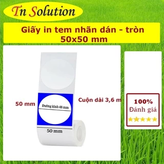 [Giá Sĩ ] Giấy in tem tròn 50x50 mm dành cho máy in PeriPage, goojprt A8..