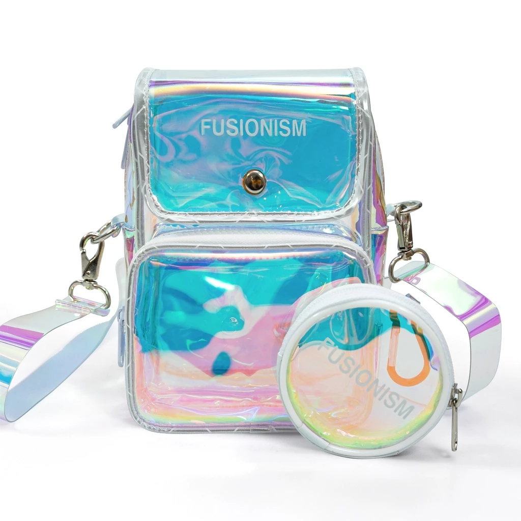 Túi Đeo Chéo Little Bag Multicolor Kèm Theo Pocket nhỏ - Hologram- Unisex - Kích Thước 18x13x9cm