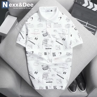 Áo thun POLO nam chấm bi cá sấu họa tiết toán học có cổ bẻ TRẺ TRUNG big size 3xl Nexx&Dee-PL28