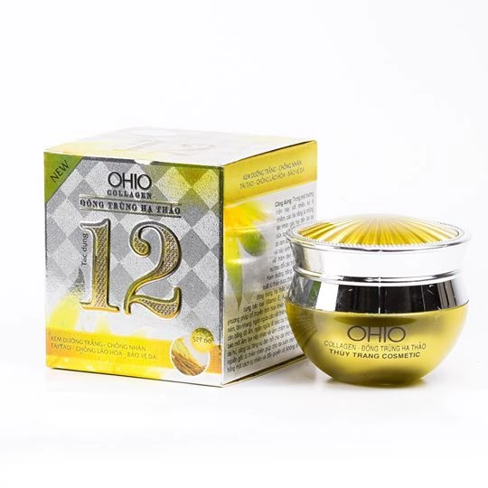 Kem dưỡng trắng - Chống nhăn - Tái Tạo - Bảo vệ da 12 tác dụng OHIO Collagen – Đông Trùng Hạ Thảo