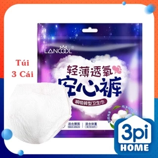 Băng vệ sinh dạng quần LANCOOL túi 3 cái Size L/XL - Dùng 1 lần, mềm mại, thấm hút, thoải mái và tiện lợi