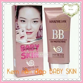 Kem nền BB Baby Skin tinh chất ốc sên lên tông trắng mịn dùng được cho da mụn , da nhạy cảm  [ Bé súp]