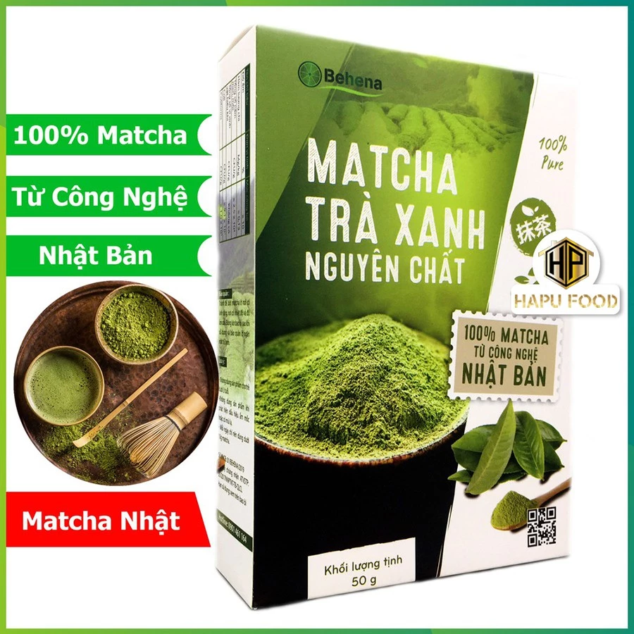 Bột Matcha trà xanh Behena nguyên chất (50gr) - Công nghệ Nhật Bản