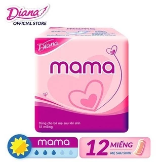 Băng vệ sinh Diana Mama cho mẹ sau sinh 12 miếng bịch, băng cho phụ nữ sau sinh