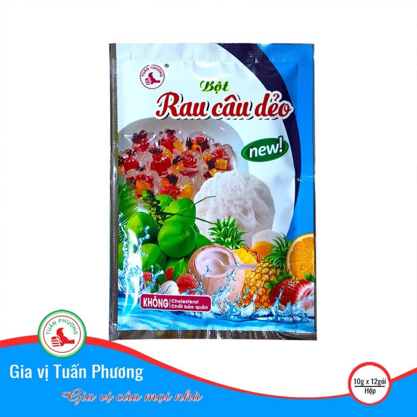 Sét 3 gói Bột Rau Câu Con Cá Dẻo Tuấn Phương gói 10 gam