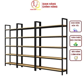 Kệ sắt đa năng 3-4-5 Tầng trưng bày sản phẩm cửa hàng siêu thị, khung sắt sơn tĩnh điện, mặt gỗ melamin chịu tải cao