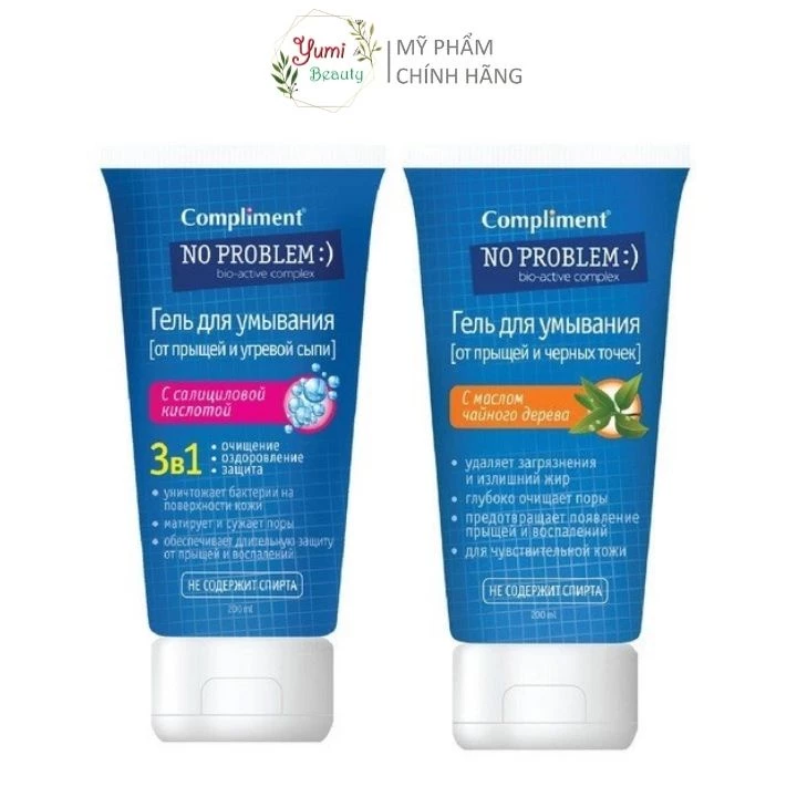 Sữa rửa mặt Compliment No Problem 200ml giúp làm sạch và ngăn ngừa mụn