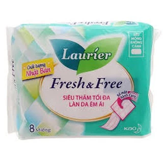 Combo 6 Gói Băng vệ sinh Laurier Fresh and Free siêu mỏng không cánh 8 miếng