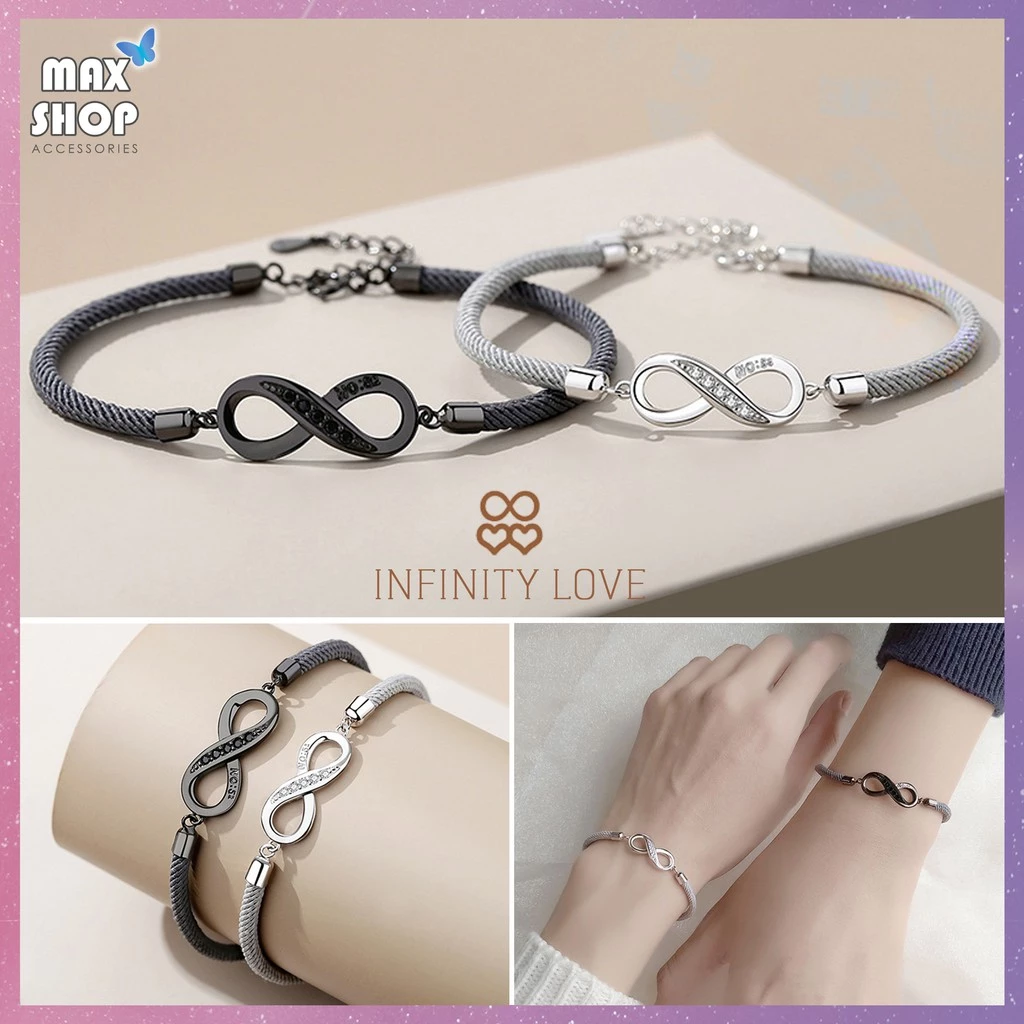Vòng đôi INFINITY COUPLE IN LOVE cặp nam nữ freesize HÀNG MỚI VỀ