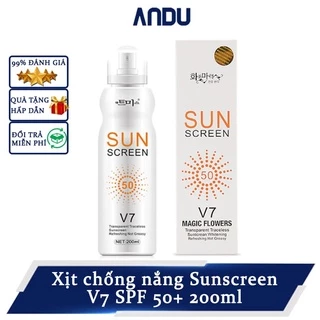 Xịt Chống Nắng Xịt Nâng Tone Che Khuyết Điểm Sunscreen V7 Magic Flower Hàn Quốc