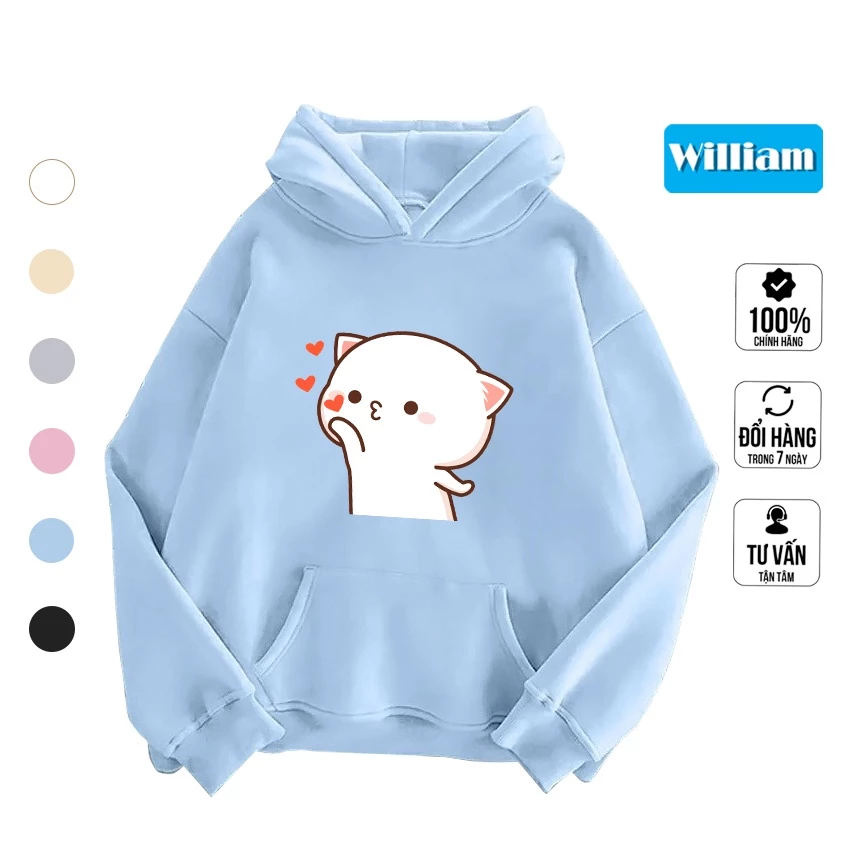Áo hoodie nam nữ hình Mèo dễ thương chất nỉ bông dày dặn, in Pet cao cấp William - DS210