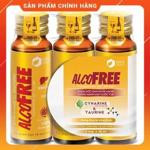 Nước - Viên giải Rượu Alcofree – Hỗ trợ giảm đau đầu và buồn nôn, mệt mỏi sau khi uống rượu bia