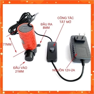 Máy bơm mini chìm 12v dùng cho máy cắt rãnh tường, bể cá Hudo