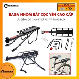 Gác Baga nhôm xe đạp bắt cọc yên cao cấp [ Kèm bộ cờ lê + lục giác + dây ràng ] - Rẻ nhất SG