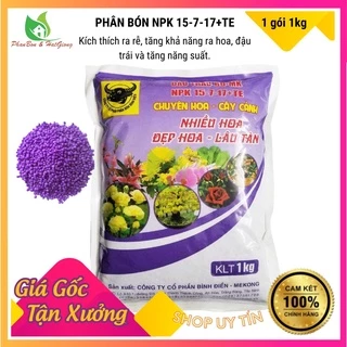 Phân bón Đầu Trâu NPK chuyên cho hoa, cây cảnh 15-7-17+TE - Shop Phân Bón và Hạt Giống