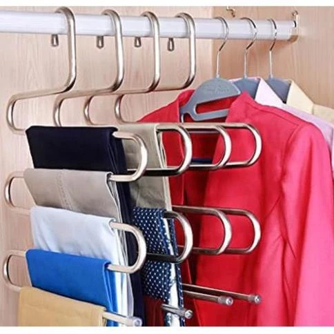 Móc treo quần áo inox 5 tầng, Móc treo đồ đa năng