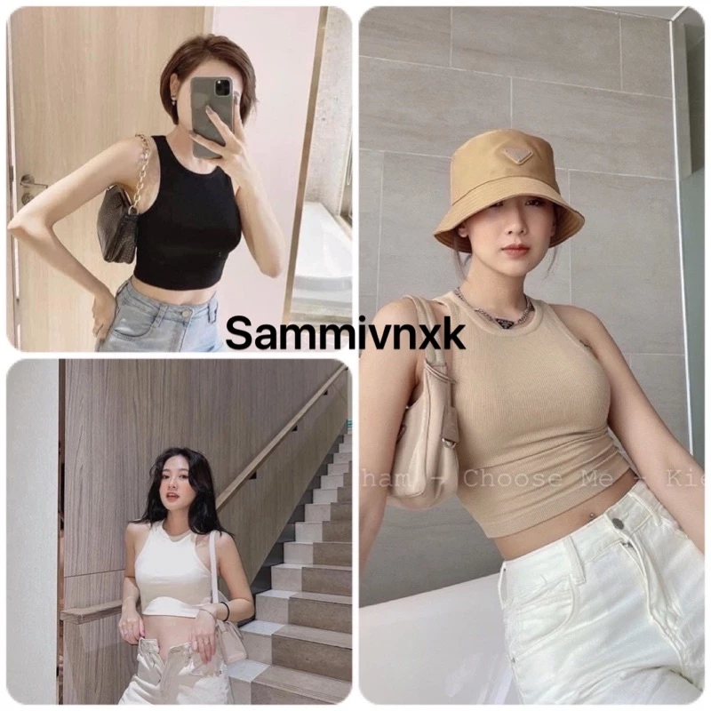 A13-Áo ba lỗ ngược croptop dáng ôm Sammivnxk⭐️Áo ba lỗ nữ trơn croptop⭐️freeship