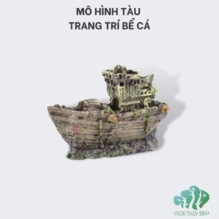 Mô Hình Con Tàu Châu Âu cổ điển rêu phủ (Trang Trí Bể Cá, Bể Thủy Sinh)