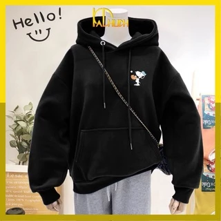 ÁO HOODIE IN SNOOPY BÓNG CHÀY DỄ THƯƠNG