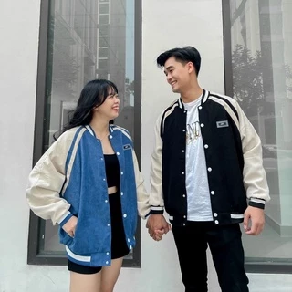 Bomber Jay nhung gân phối tay / Nam nữ unisex / Jaystoree