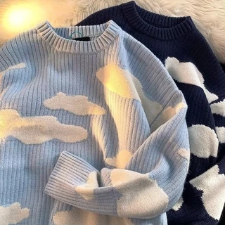 Áo Sweater Nam Dệt Kim Cổ Tròn Dáng Rộng Phong Cách Thời Trang Hàn Quốc Cho Giới áo sweater nữ form rộng áo len nữ kiểu hàn quốc áo len nam