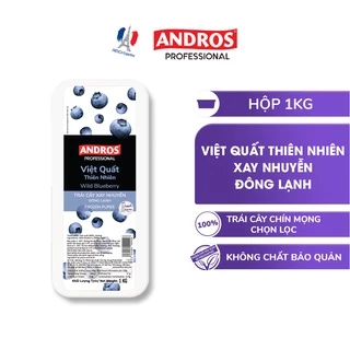 Việt Quất Xay Nhuyễn Đông Lạnh - Không chất bảo quản - ANDROS Frozen Puree - 1 KG - [Chỉ giao HCM]