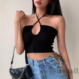 Áo kiểu croptop không tay màu sắc quyến rũ thời trang dành cho nữ