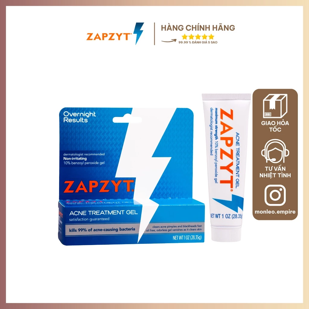 Gel chấm mụn Zapzyt Acne Treatment Gel 28.35g