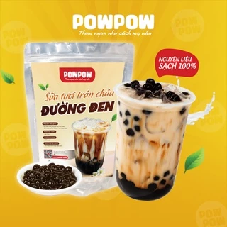 Sữa tươi trân châu đường đen 3 vị POWPOW set nguyên liệu dễ nấu 15 - 20 ly