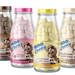 Kẹo sữa bổ sung canxi Moo Chews - vani -  dâu - chuối - socola