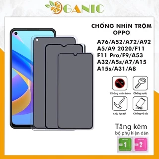 Kính cường lực chống nhìn trộm Oppo A76 A52 A92 A12 A12s F7 A3s A31 A91 A15 A15S A72 A9 A5 2020 F11 Pro F9 A7 A53 A32