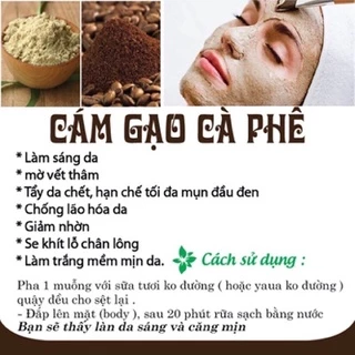 Bột Cám Gạo Cà Phê handmade 500gr [Tắm trắng tẩy da chết cực kỳ hiệu quả ]