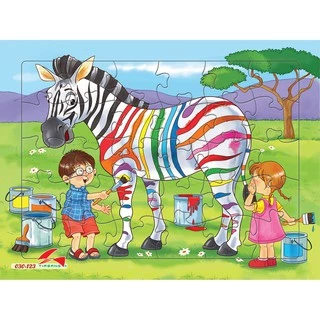 Tranh xếp hình phát triển trí tuệ cho bé Tia Sáng Jigsaw Puzzle 30 mảnh - Ngựa vằn - MSP: 030-123