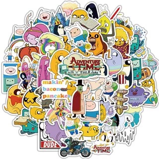 Set 50 miếng dán trang trí chống thấm nước in hình nhân vật trong Adventure Time