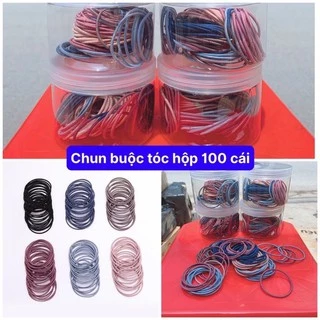 HỘP 100 DÂY CHUN BUỘC TÓC NỮ SIÊU CHẮC ( NHIỀU MÀU )