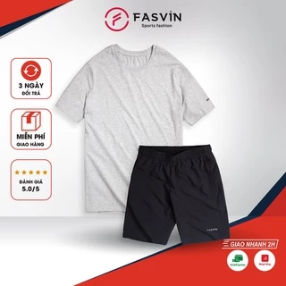 Bộ quần áo thể thao nam Fasvin AT22503.1SG cổ tròn mềm mại co giãn thoải mái hàng nhà máy