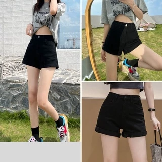 Quần đùi nữ, quần short nữ kaki basic hàn quốc màu đen size S M L SKUQ-09A  miss.diamond