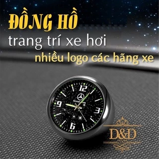 Đồng hồ trang trí xe hơi nhiều logo xe (dán táp lô hoặc gắn cửa gió) - Tặng thêm 1 pin