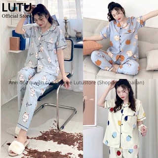 bộ Pijama chất vải kate thái tay ngắn quần dài mẫu mới