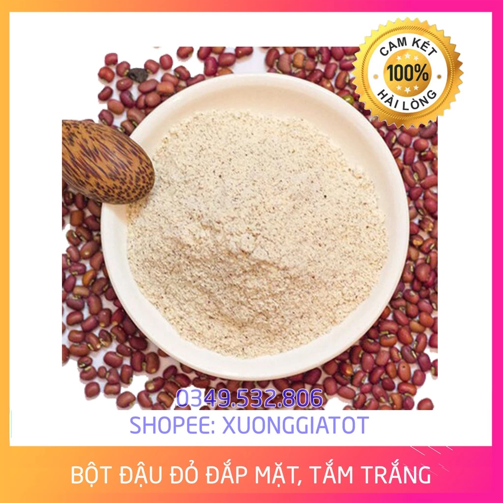 Bột đậu đỏ nguyên chất xay cực mịn xưởng nhà làm đầy đủ ATVSTP túi 1kg