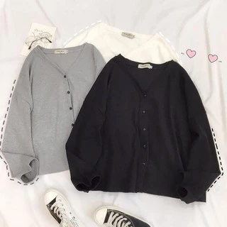 Áo Khoác Cardigan Hàn Trơn Form Rộng Ulzzang