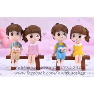 Cặp tượng chibi trang trí mô hình