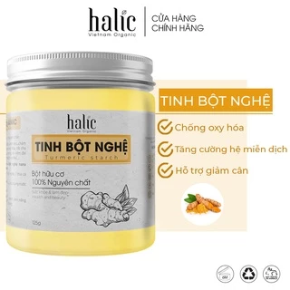 Tinh Bột Nghệ nguyên chất nhiều Curcumin Halic Organic 125G uống hỗ trợ sức khỏe và đắp mặt nạ dưỡng da