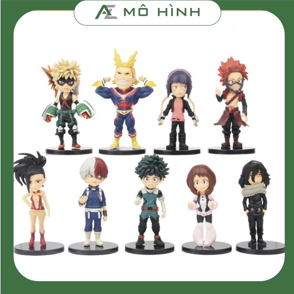 Mô Hình Học Viện Siêu Anh Hùng My Hero Academia 9 nhân vật  Deku , All Might, figure Bakugo, Todoroki Shoto cực đẹp