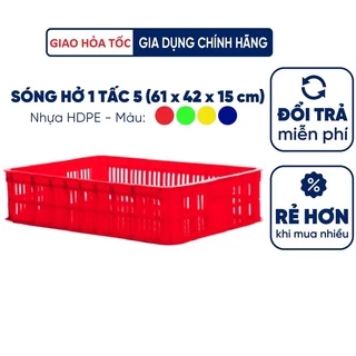 Sóng nhựa hở - rổ nhựa hở cao 1 tấc 5 (61x42x15cm) nhựa chính phẩm bền, đẹp, chịu nhiệt cao thương hiệu HiệpThành